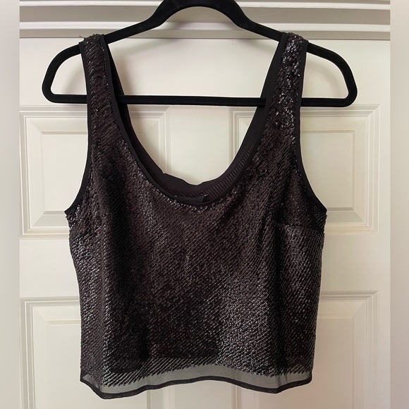 Banana Republic Black Sequin Top size MEDIUM - Picture 1 of 3